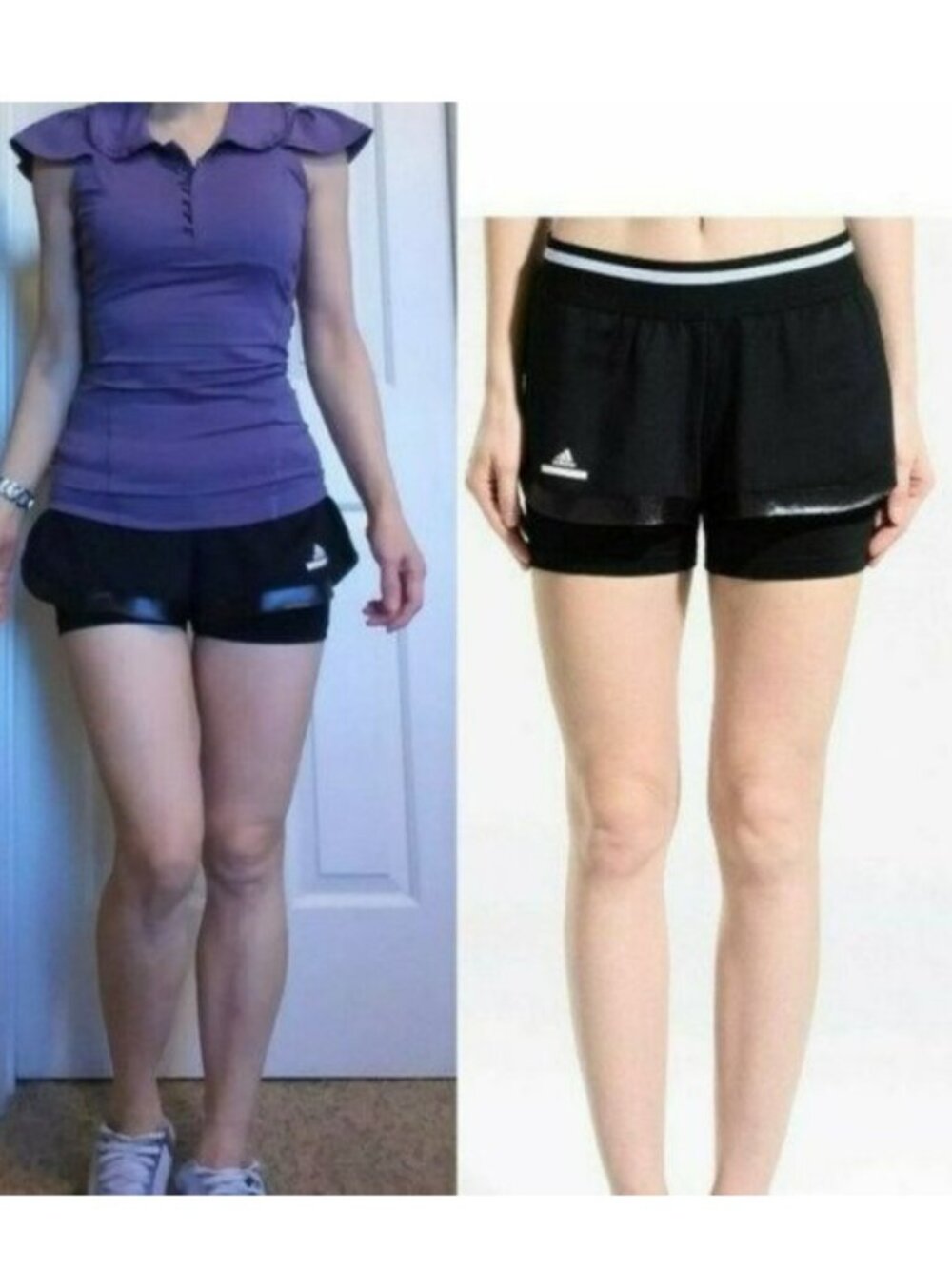 Nwt Adidas Stella McCartney Cute Women Black 2-in-1 Double Shorts XS